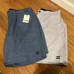 Mens “regular length” shorts. One NWT, other worn once.
